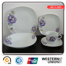 Purple Design Porcelain Dinnerset in Square Shape